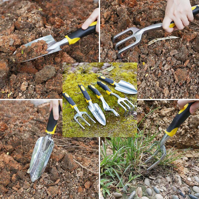 Garden Tool Set Supplier - 5 Pcs Hand Trowel Rake Cultivator