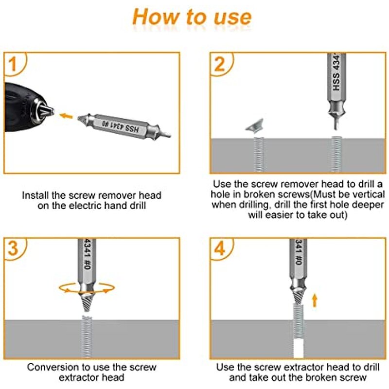 Stripped Screw Extractor Supplier - 6 Pcs HSS High Speed Steel Set