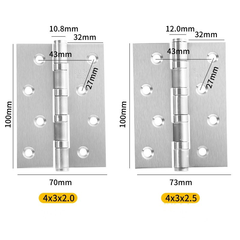 Flat Hinge Supplier - Stainless Steel 4 Inch Mute Hinge