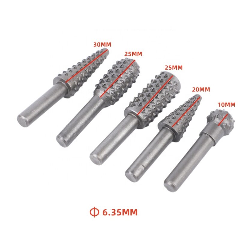 Rasp File Drill Bit Supplier - 5pcs Rotary Burr Wood Carving Set