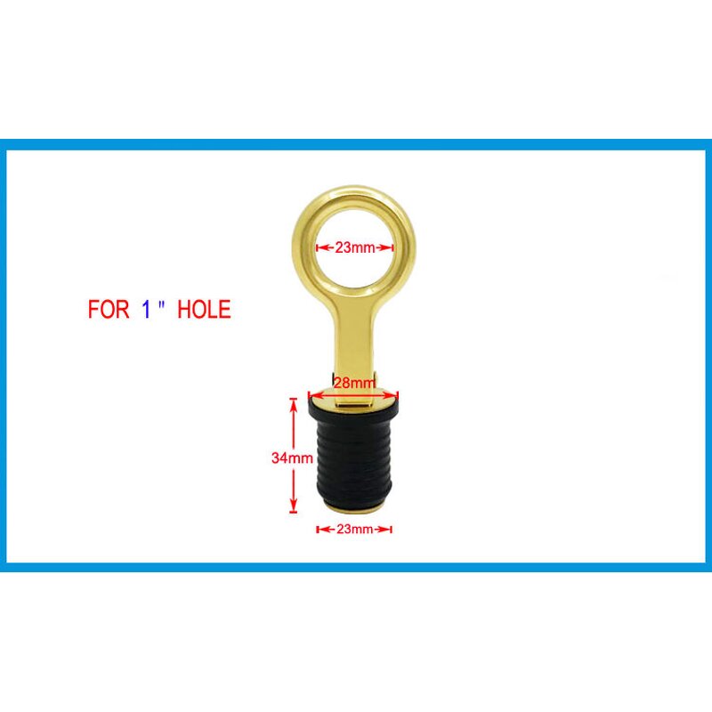 Boat Drain Plug Supplier - Rubber Brass Flip Style Bilge Plug