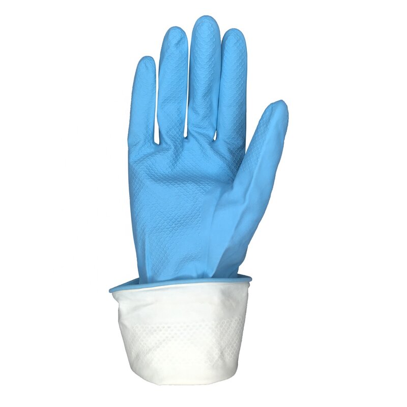 Cotton Lined Latex Gloves Manufacturer - 40gsm Dish Washing Household