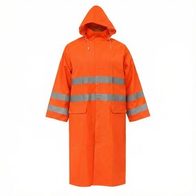 High-Visibility Long Raincoat Factory - Polyester PVC Coating Reflective