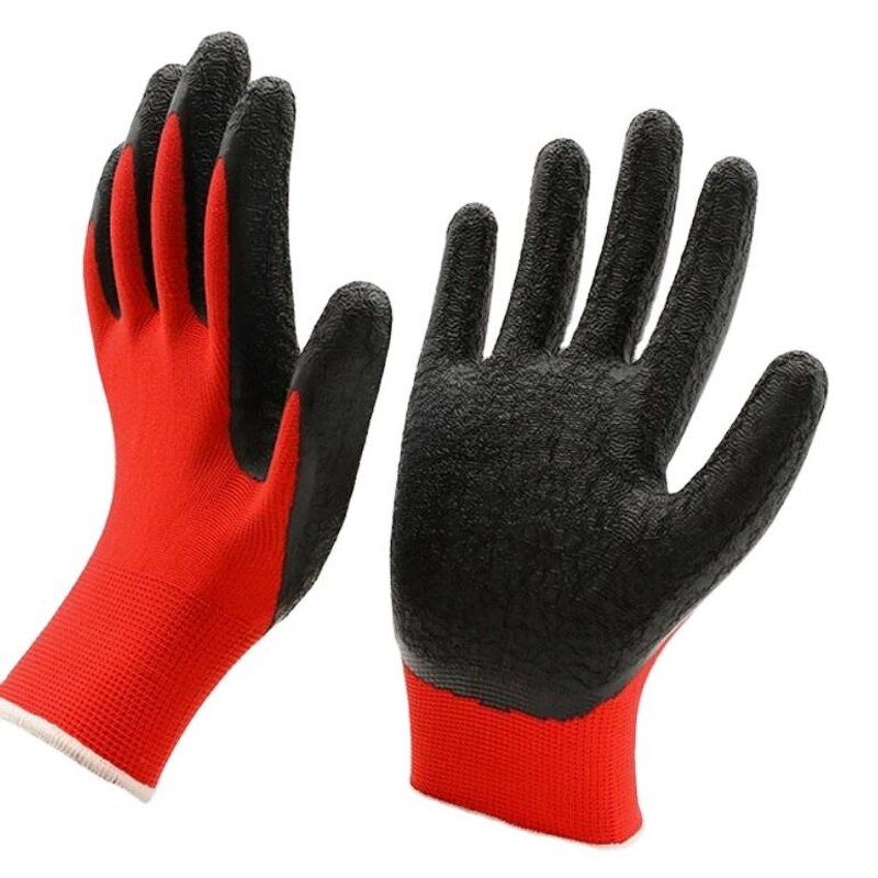 13 Gauge Polyester Gloves Manufacturer - Latex Crinkle Dipped Palm EN388