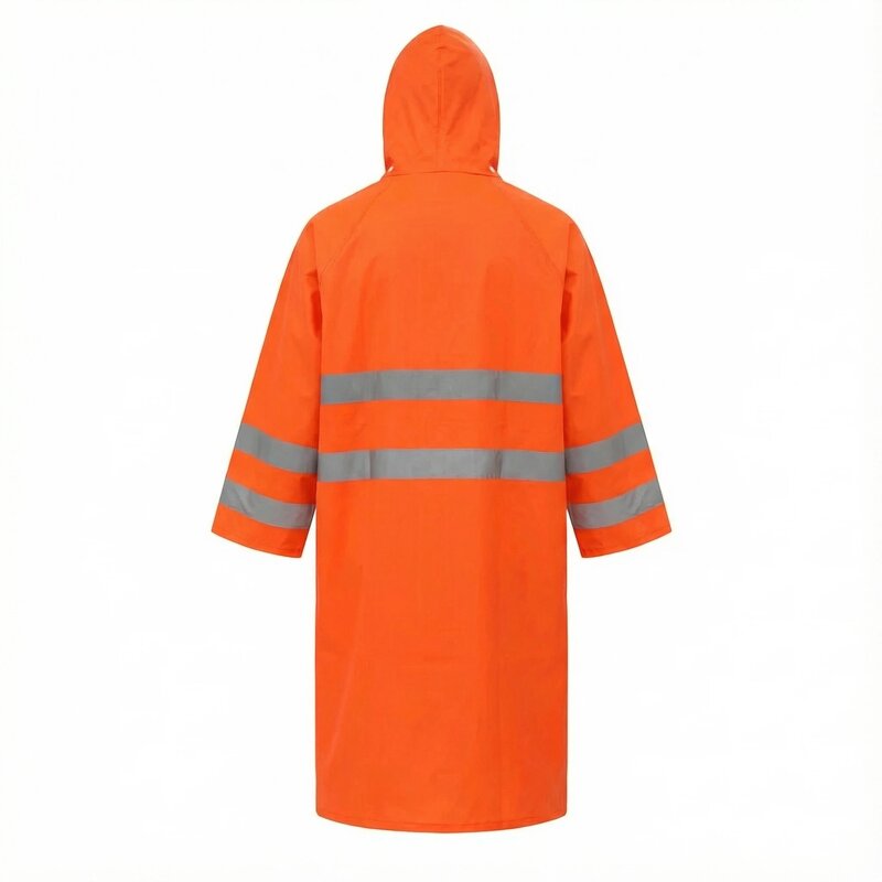 High-Visibility Long Raincoat Factory - Polyester PVC Coating Reflective