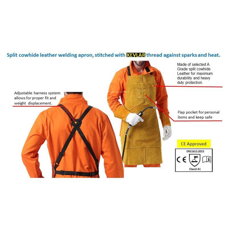 Welding BBQ Apron Manufacturer - Heavy Duty Full Bib Flame Resistant