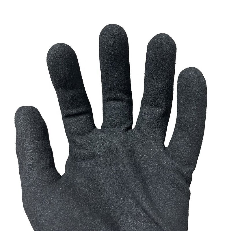 15G Nylon Safety Gloves Factory - Sandy Nitrile Palm Coating for Grip