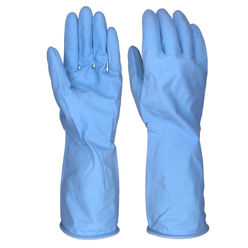Cotton Lined Latex Gloves Manufacturer - 40gsm Dish Washing Household