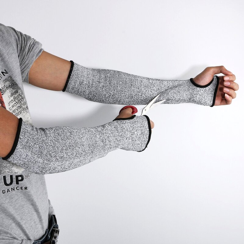 Cut Resistant Arm Sleeve Factory - CE Level 5 HPPE Oversleeve Thumb Hole
