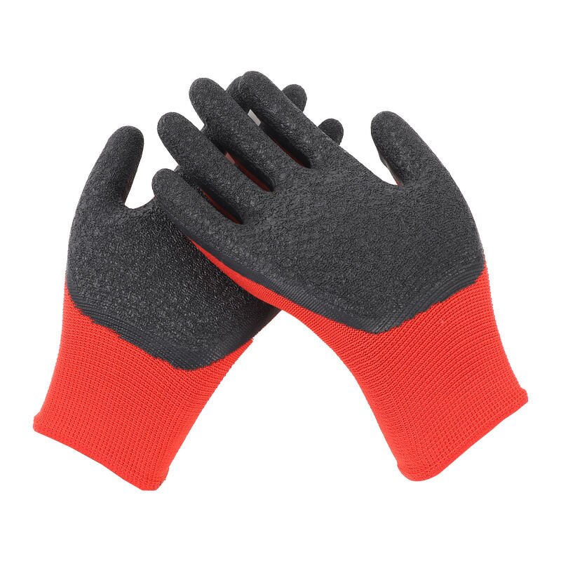 13 Gauge Polyester Gloves Manufacturer - Latex Crinkle Dipped Palm EN388