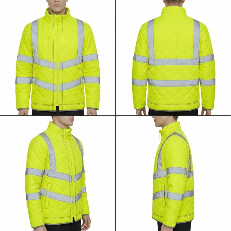 High-Visibility Safety Jacket Factory - Quilted Polyester for Cold Weather
