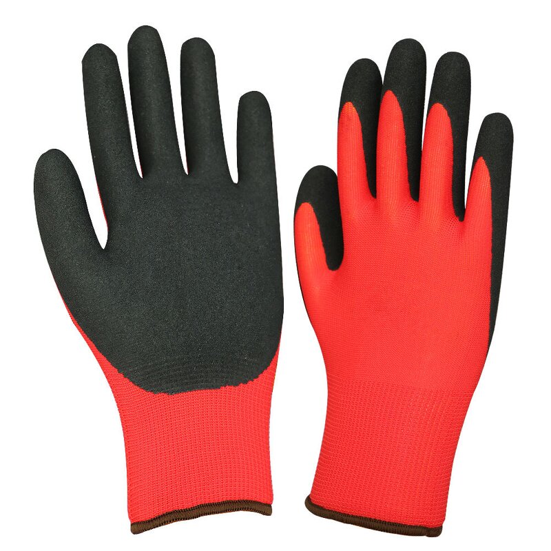 13 Gauge Polyester Gloves Factory - Sandy Nitrile Dipped Palm EN388:2016