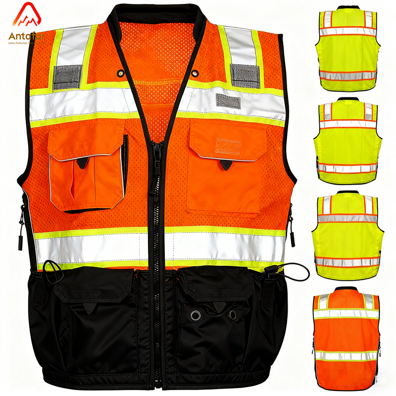 Reflective Engineer Vest Factory - ANSI Class 2 Heavy Woven Two Tone