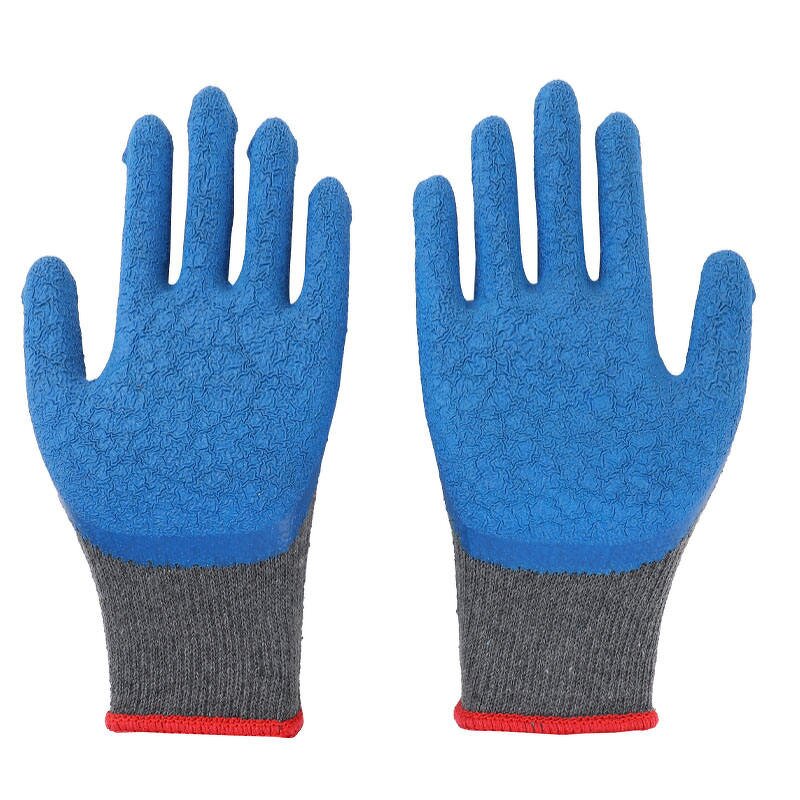 13 Gauge Polyester Gloves Manufacturer - Latex Crinkle Dipped Palm EN388