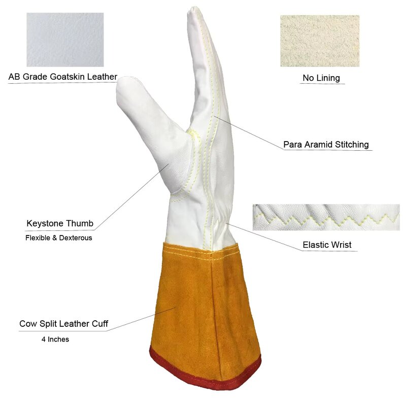 TIG Welding Gloves Manufacturer - 12 Inches Goatskin Leather Wholesale