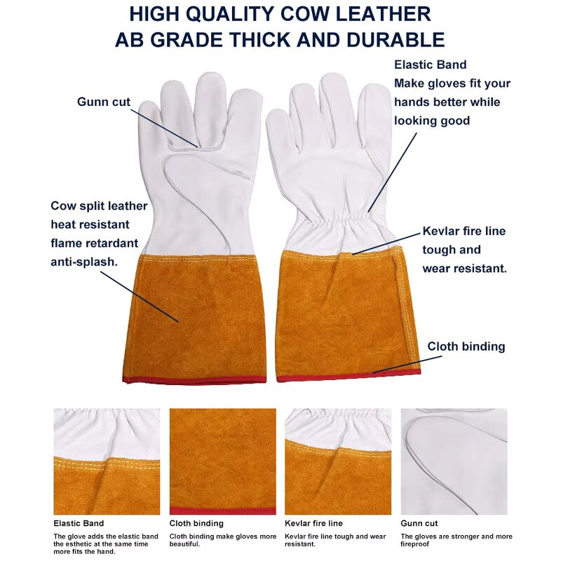 TIG Welding Gloves Manufacturer - 12 Inches Goatskin Leather Wholesale