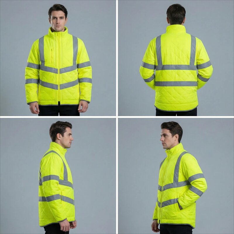 High-Visibility Safety Jacket Factory - Quilted Polyester for Cold Weather