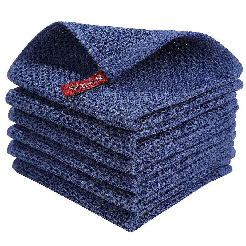 Cotton Waffle Dish Cloth Factory - Honeycomb Grid Dual Use Wet Dry