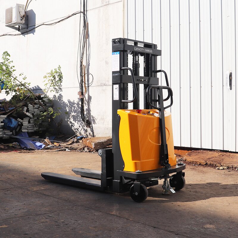 Semi Electric Stacker Factory - Walking Electric Stacking Truck