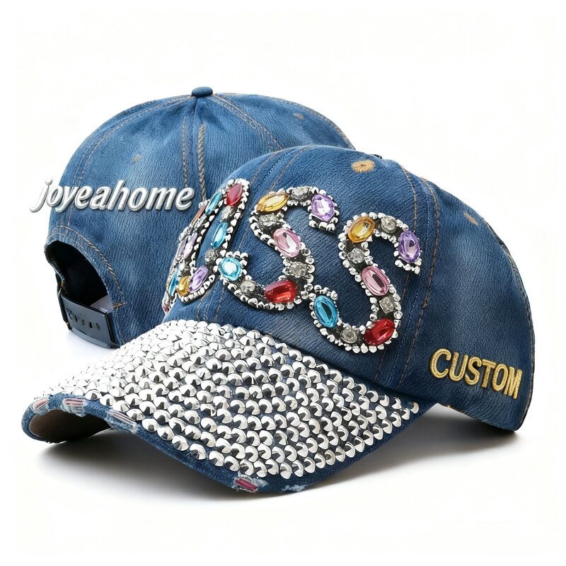 Rhinestone Denim Baseball Cap Factory - Personalized Custom Pattern Bulk Order
