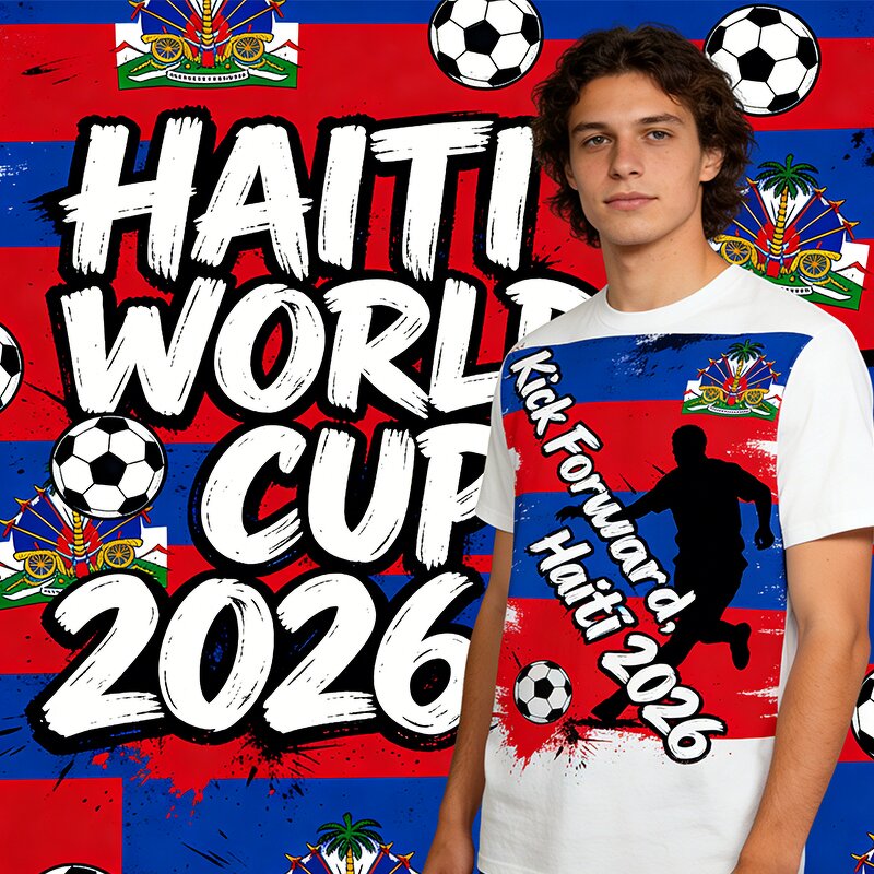 Haiti Soccer Shirt Factory - 2026 World Cup Custom Logo Oversized Sporty