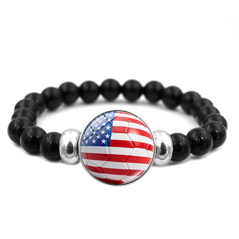 Soccer Charm Bracelet Factory - Custom Handmade Woven National Flag Souvenir