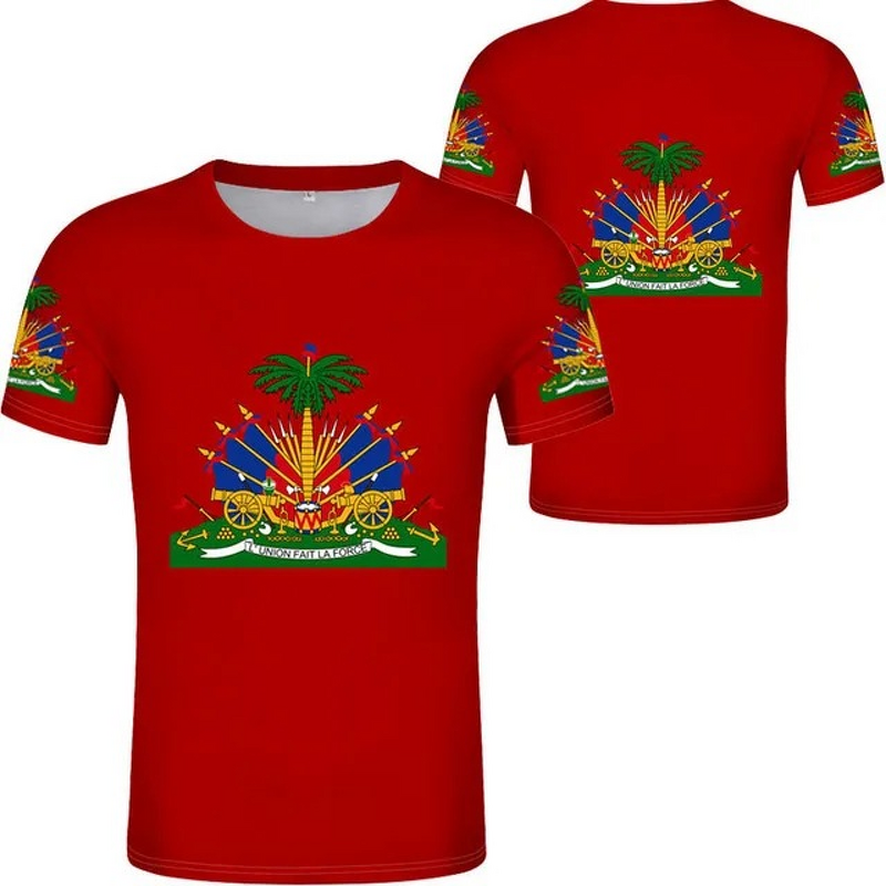 Haiti Flag T-shirts Manufacturer - Custom 3D Printed Soft Polyester Wholesale