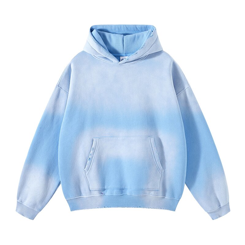 Acid Washed Hoodies Factory - Pure Color Cotton Spray Dyeing Embroidery