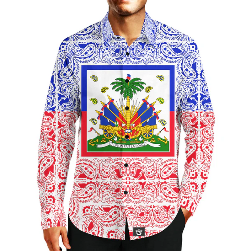 Men's Polo Shirts Factory - 3D Digital Printing Polyester Long Sleeve Hawai