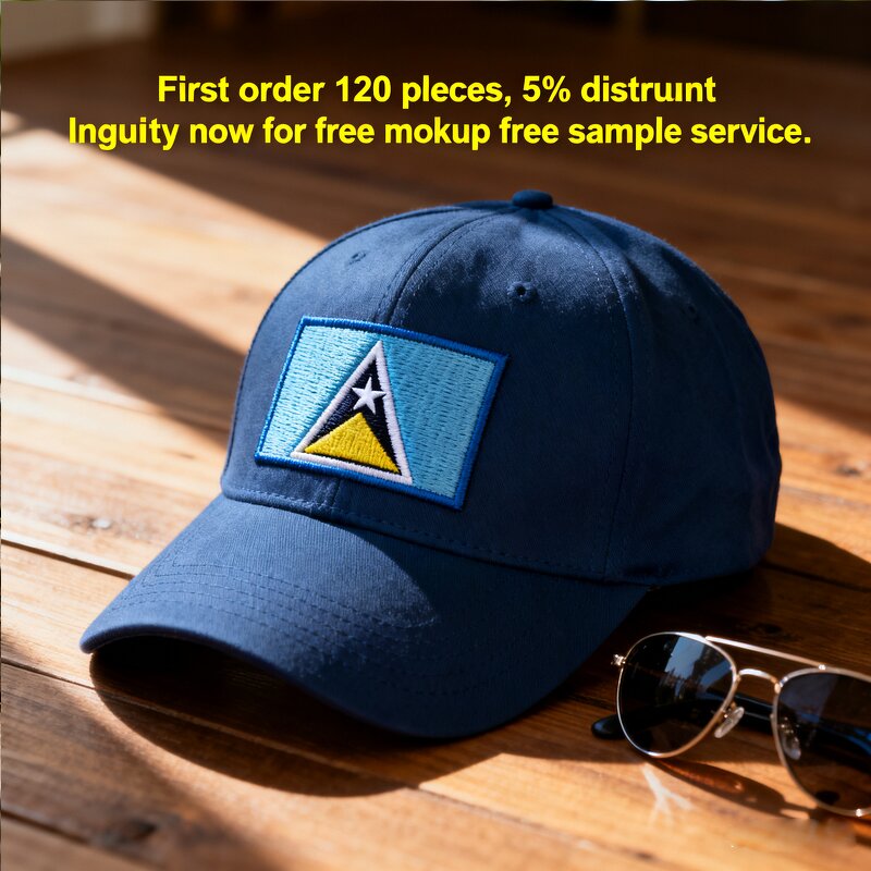 St. Lucia Flag Baseball Cap Manufacturer - 3D Embroidery Independence Day Hat