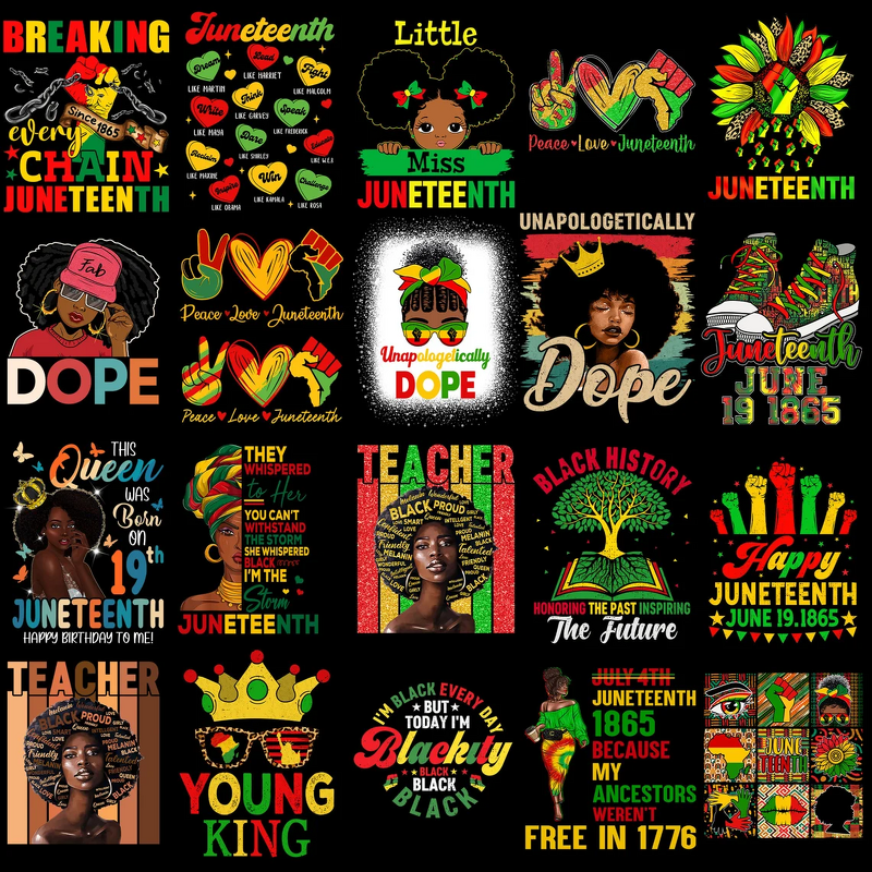 Juneteenth Heat Transfer Sticker Factory - Black History Sublimation Printed PNG