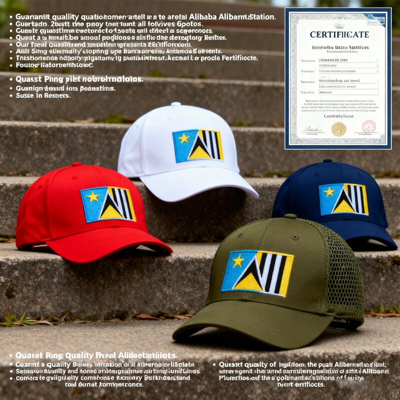 St. Lucia Flag Baseball Cap Manufacturer - 3D Embroidery Independence Day Hat
