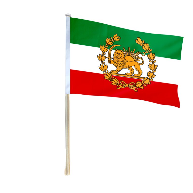 Iranian Lion Flag Manufacturer - Historic Persian Crown UV Printed Car Flag