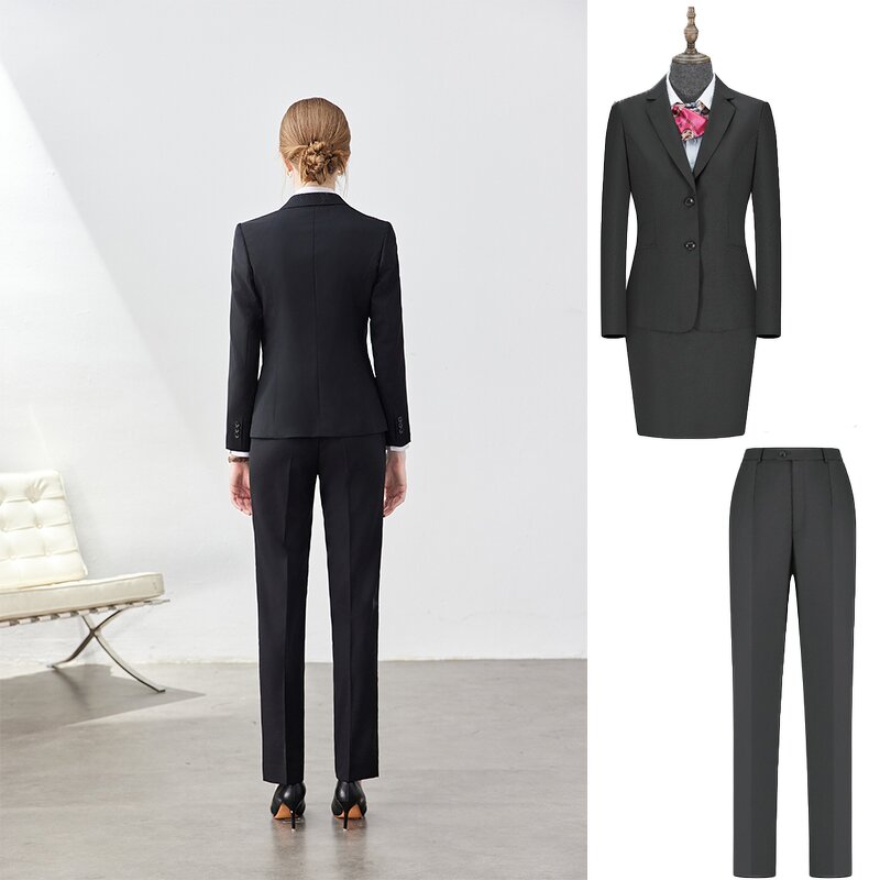 Women's Casual Suit Set Manufacturer - Elegant Solid Blazer Pants Office Wear