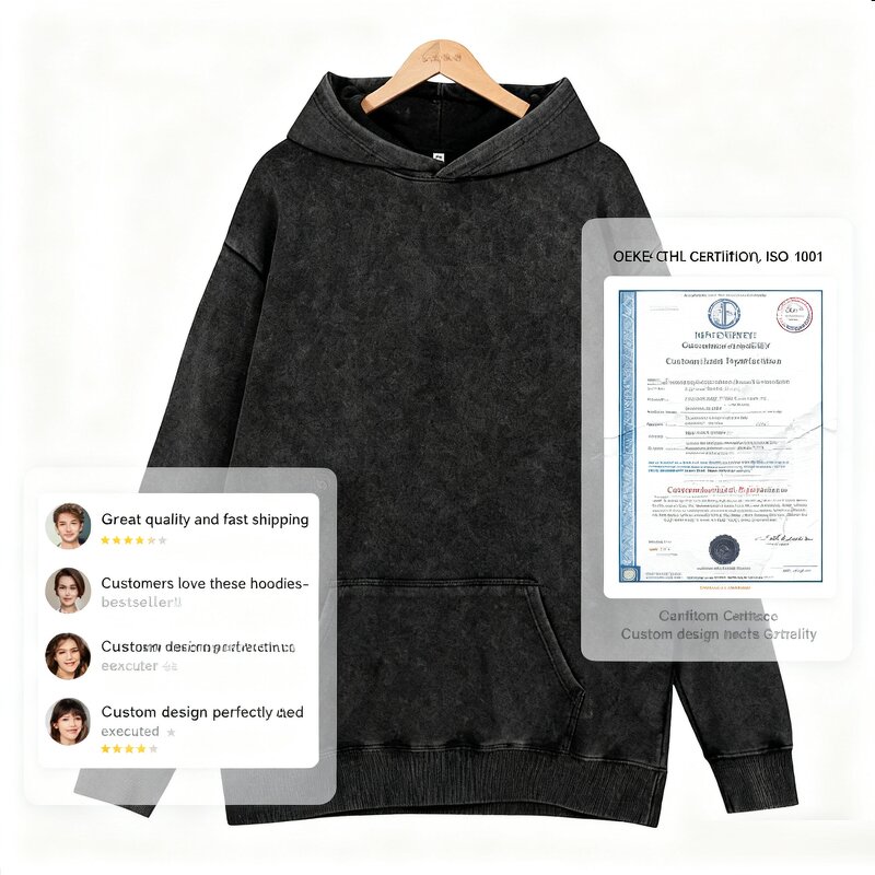 Oversized Hoodies Factory - Men's Heavyweight Zip up Boxy Custom Embroidery