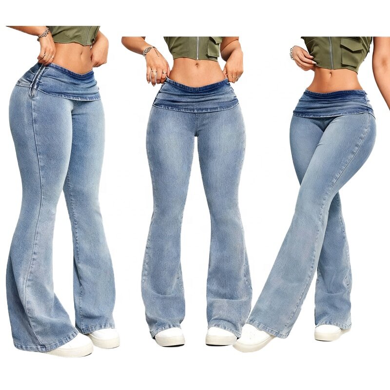 Women's Trendy Jeans Manufacturer - Plus Size Cargo Slim Fit Stretch Wholesale