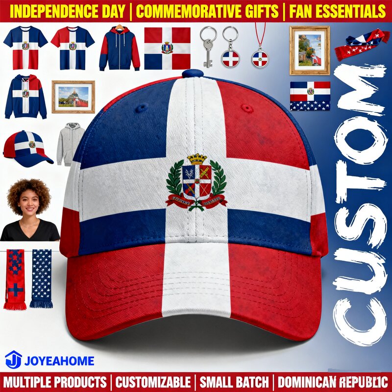 Dominican Independence Products Manufacturer - Custom Flag-Print Hats T-Shirts Hoodies
