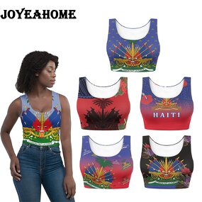 Haiti Flag Tank Top Manufacturer - OEM Women's Yoga Gym Vest Fitness Bra