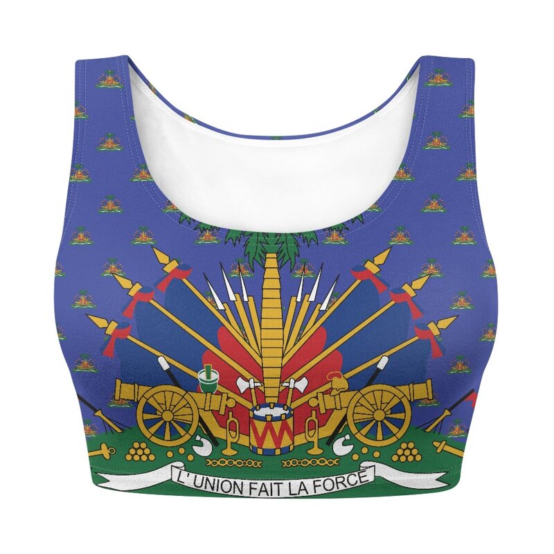 Haiti Flag Tank Top Manufacturer - OEM Women's Yoga Gym Vest Fitness Bra
