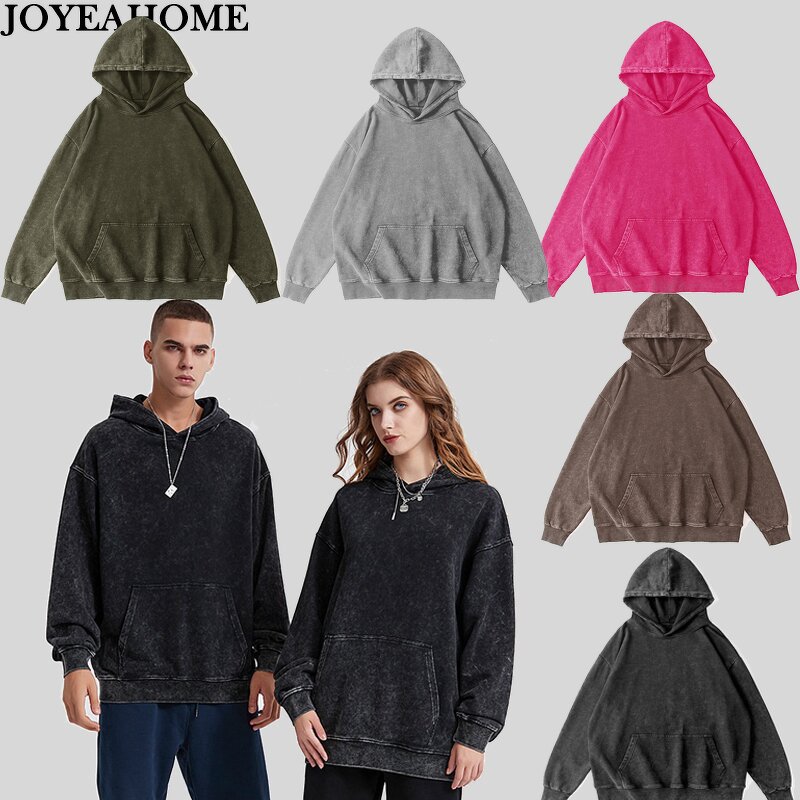 Vintage Oversize Hoodie Factory - Unisex Plus Size Washed Fleece Pocket