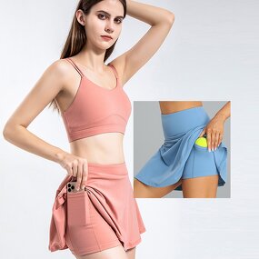Women's Athletic Sets Manufacturer - 2-Piece Washable Stretch Sports Yoga Skirt