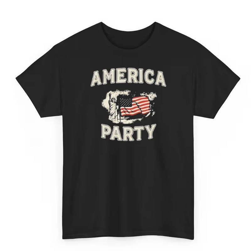 America Party T-Shirt Factory - Cotton Loose Fit Casual Style Elon Musk