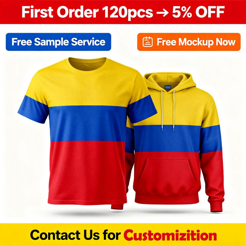 Colombia Flag T-Shirts Manufacturer - Wholesale Small MOQ Bulk Fast Delivery