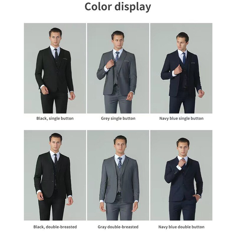 Slim Fit Three-piece Suit Factory - Plus Size Male Gentlemen Wedding Blazer
