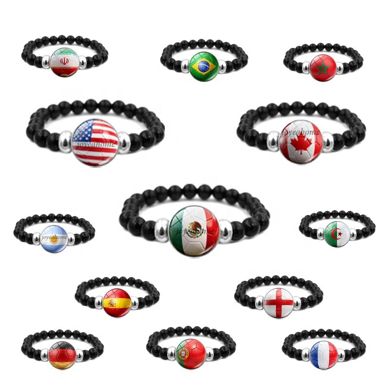 Soccer Charm Bracelet Factory - Custom Handmade Woven National Flag Souvenir