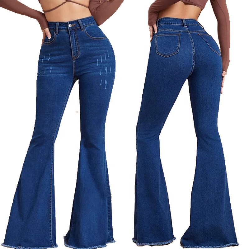 Women's White Jeans Manufacturer - Plus Size Low Rise Pants Leg Jeans Wholesale