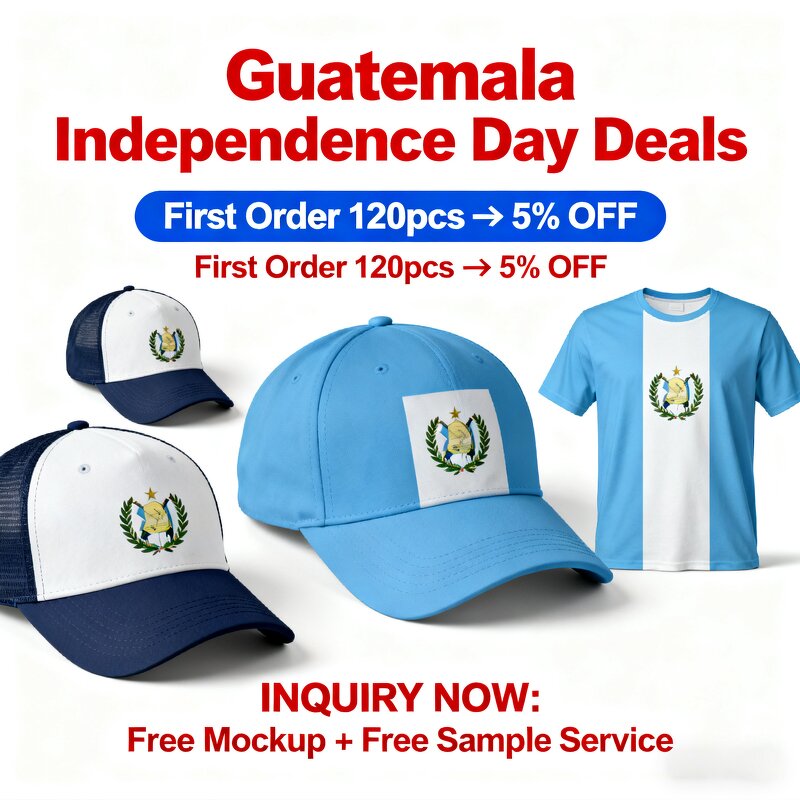 Guatemala Independence Products Manufacturer - Custom Printed Hats T-Shirts Scarves