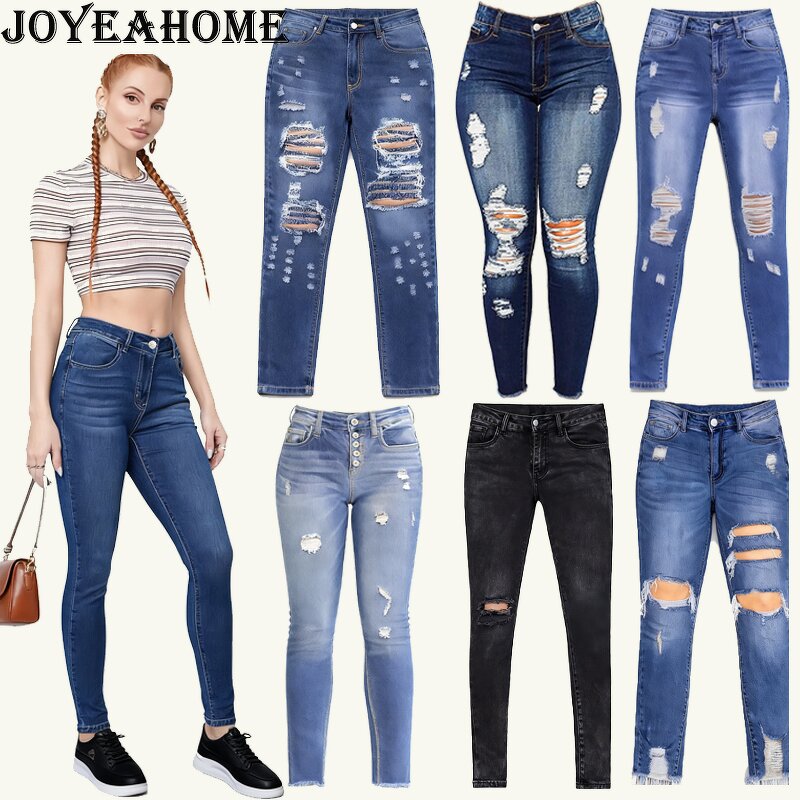 Women's High Waist Jeans Factory - Wholesale Slim Washed Trousers Britches