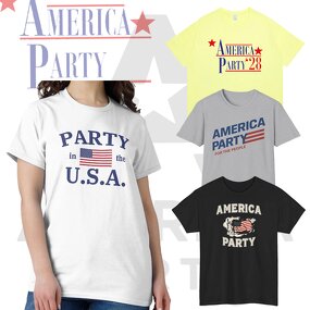 America Party T-Shirt Factory - Cotton Loose Fit Casual Style Elon Musk