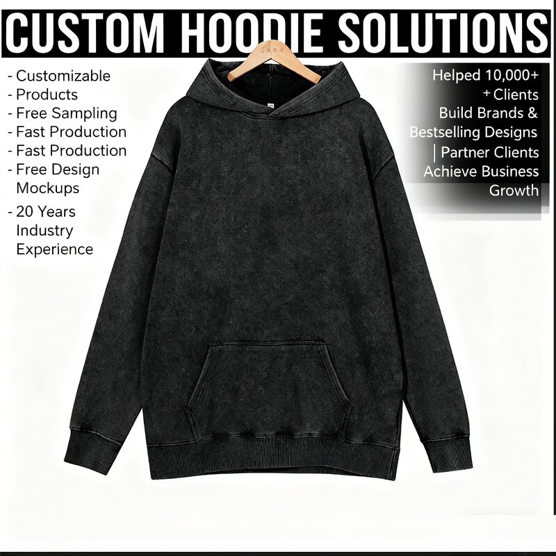 Unisex Cotton Hoodies Manufacturer - 400 GSM Heavyweight Gym Vintage Pullover